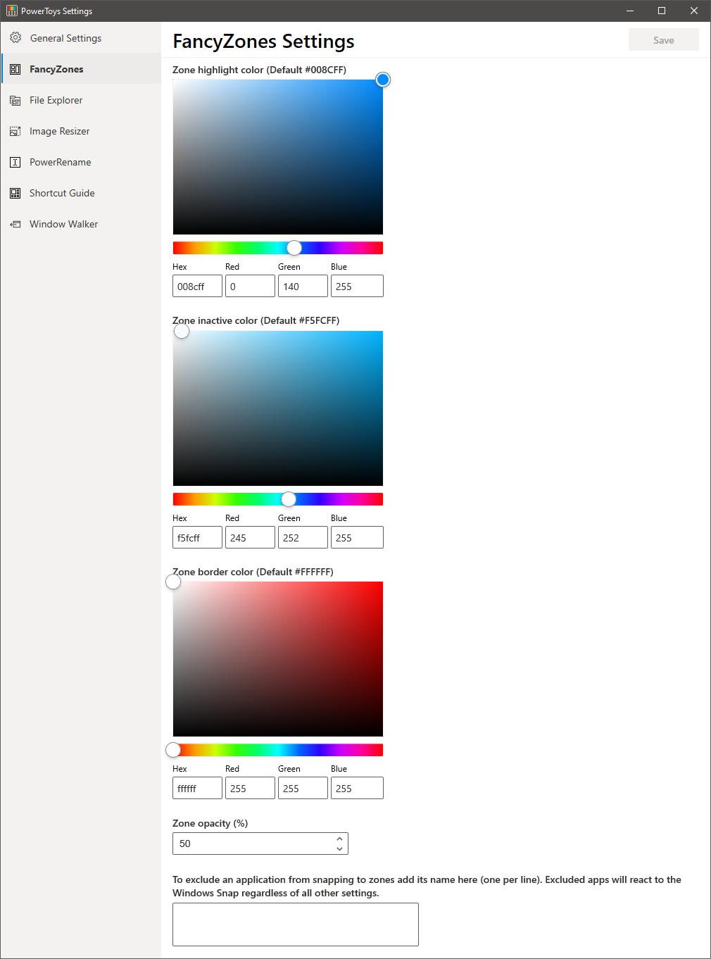 FancyZones Settings UI