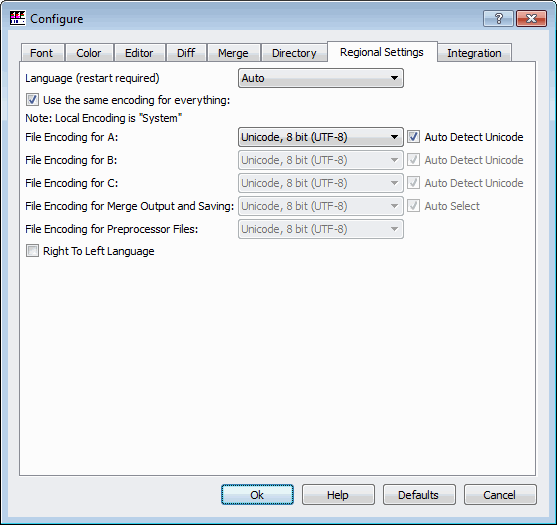 KDiff3 Regional Settings